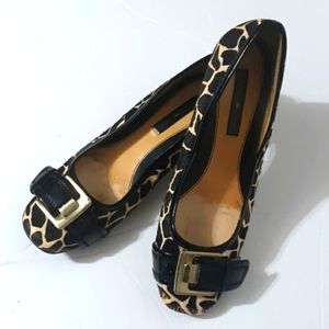 BANDOLINO Leather Animal Print Flats 6.5M